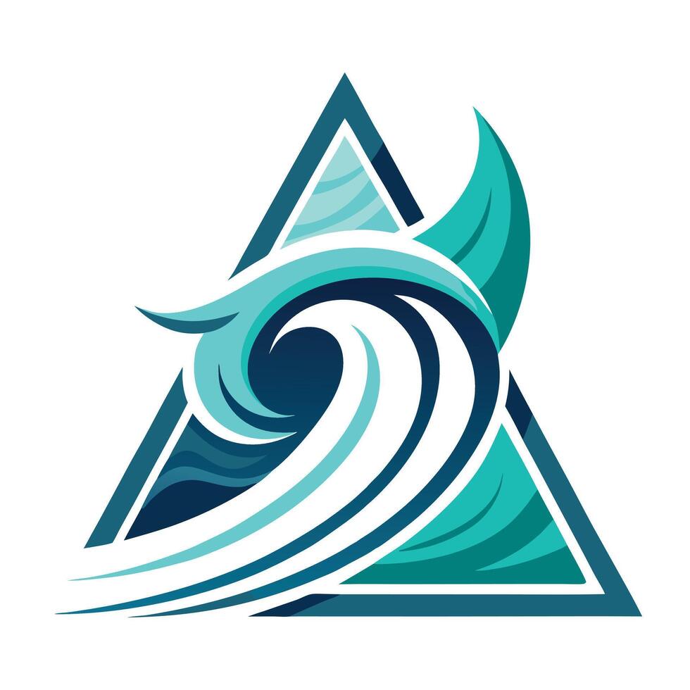 Stylized Wave Icon with Triangle and Modern Design Elements vector