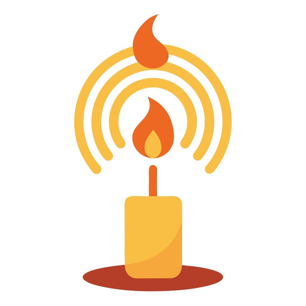 Sleek and Modern Candle Icon with Futuristic Wi-Fi Signal Design vector