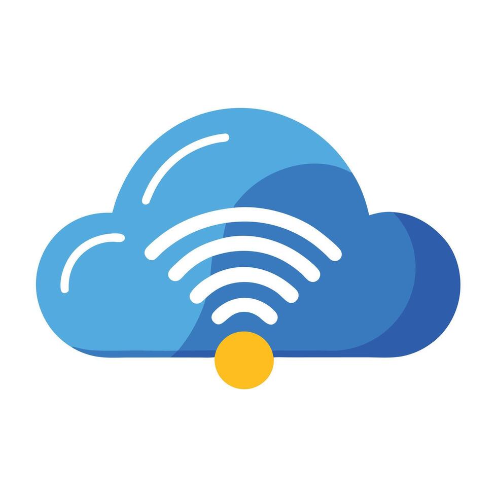 Modern Cloud Icon with Unique and Creative Wi-Fi Signal Design vector