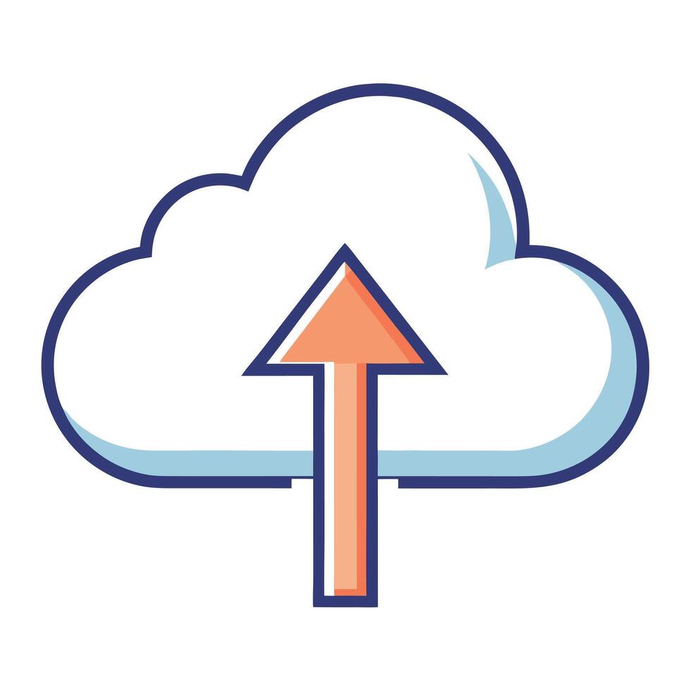 Abstract Cloud Icon with Modern and Innovative Upload Arrow Design vector