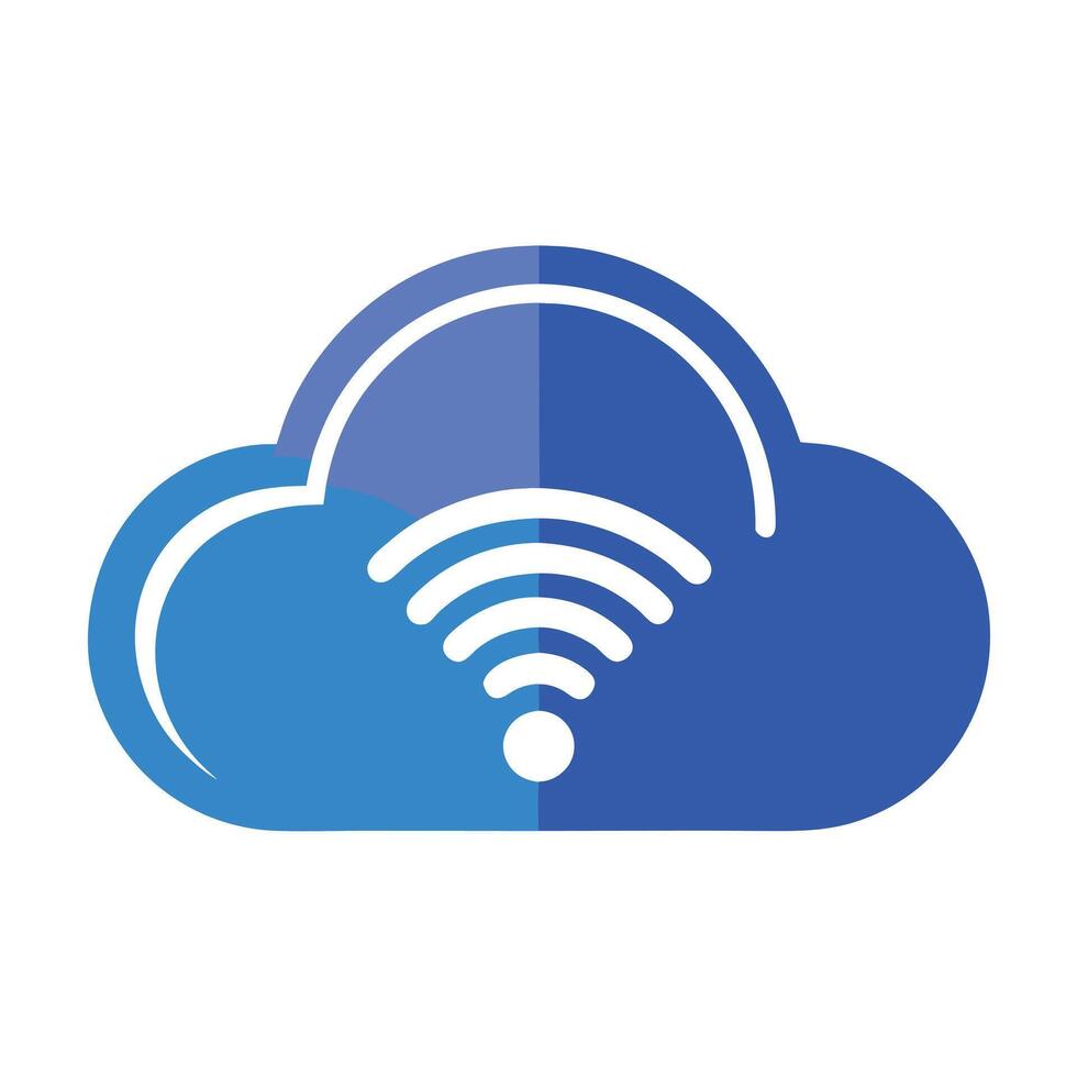 Abstract Cloud Icon with Modern and Innovative Wi-Fi Signal Design vector