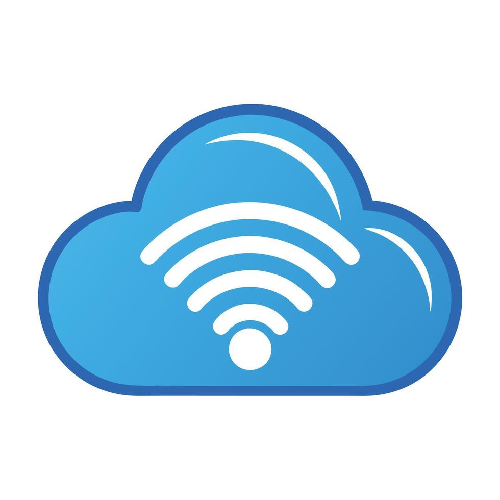 Sleek and Modern Cloud Icon with Futuristic Wi-Fi Signal Design vector