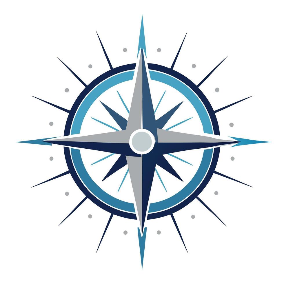 Modern Compass Icon with Unique and Creative Light Ray Design vector