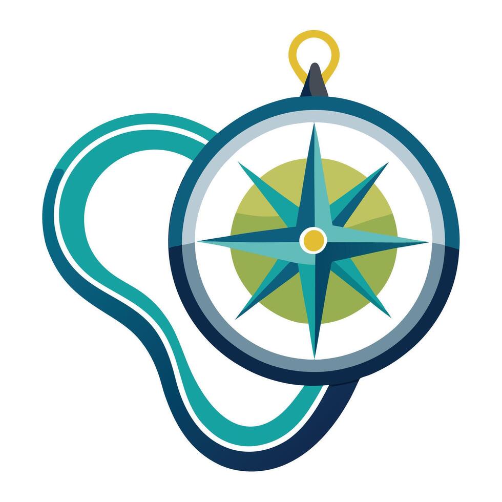 Modern Compass Icon with Unique and Creative Path Design vector