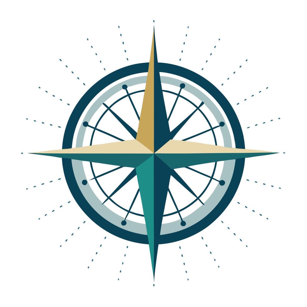 Abstract Compass Icon with Modern and Innovative Light Ray Design vector