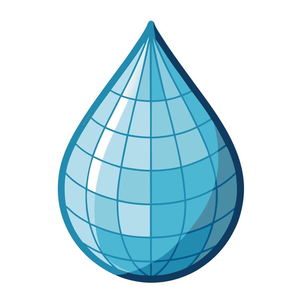 Sleek and Modern Drop Icon with Futuristic Gradient Grid Design vector