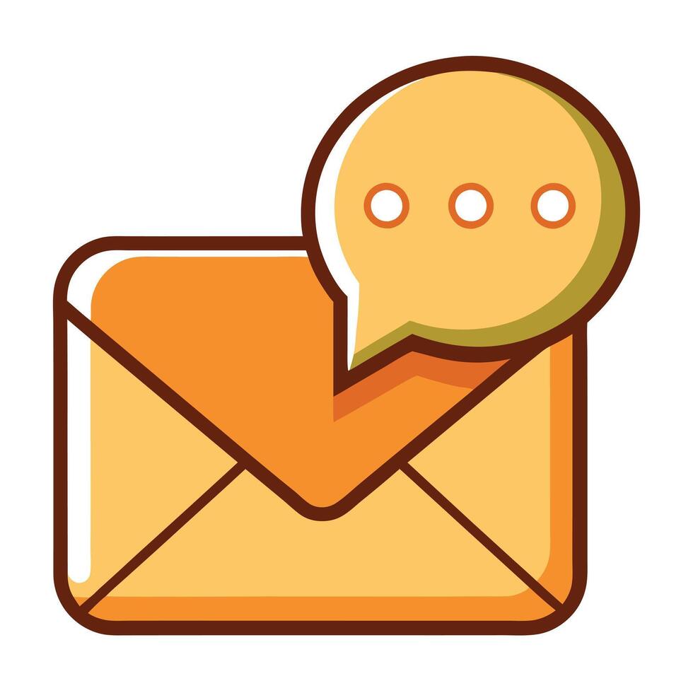 Modern Envelope Icon with Unique and Creative Chat Bubble Design vector
