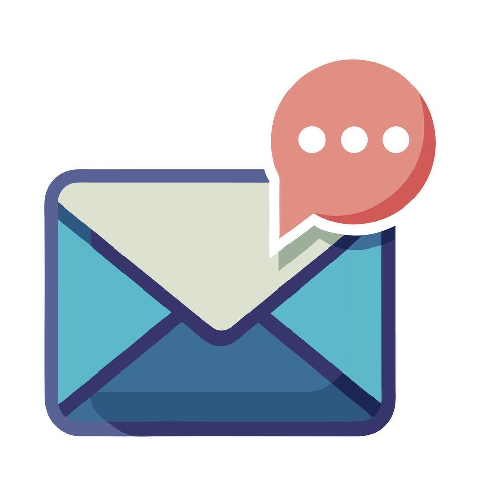 Abstract Envelope Icon with Modern and Innovative Chat Bubble Design vector