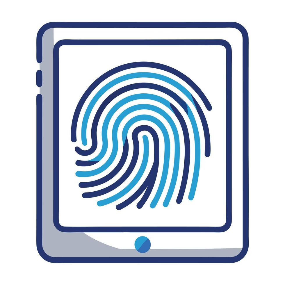 Abstract Fingerprint Icon with Modern and Innovative Digital Screen Design vector