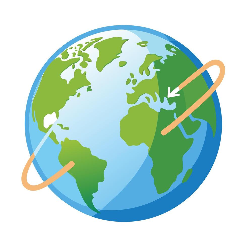 Sleek and Modern Globe Icon with Futuristic Paperclip Design vector
