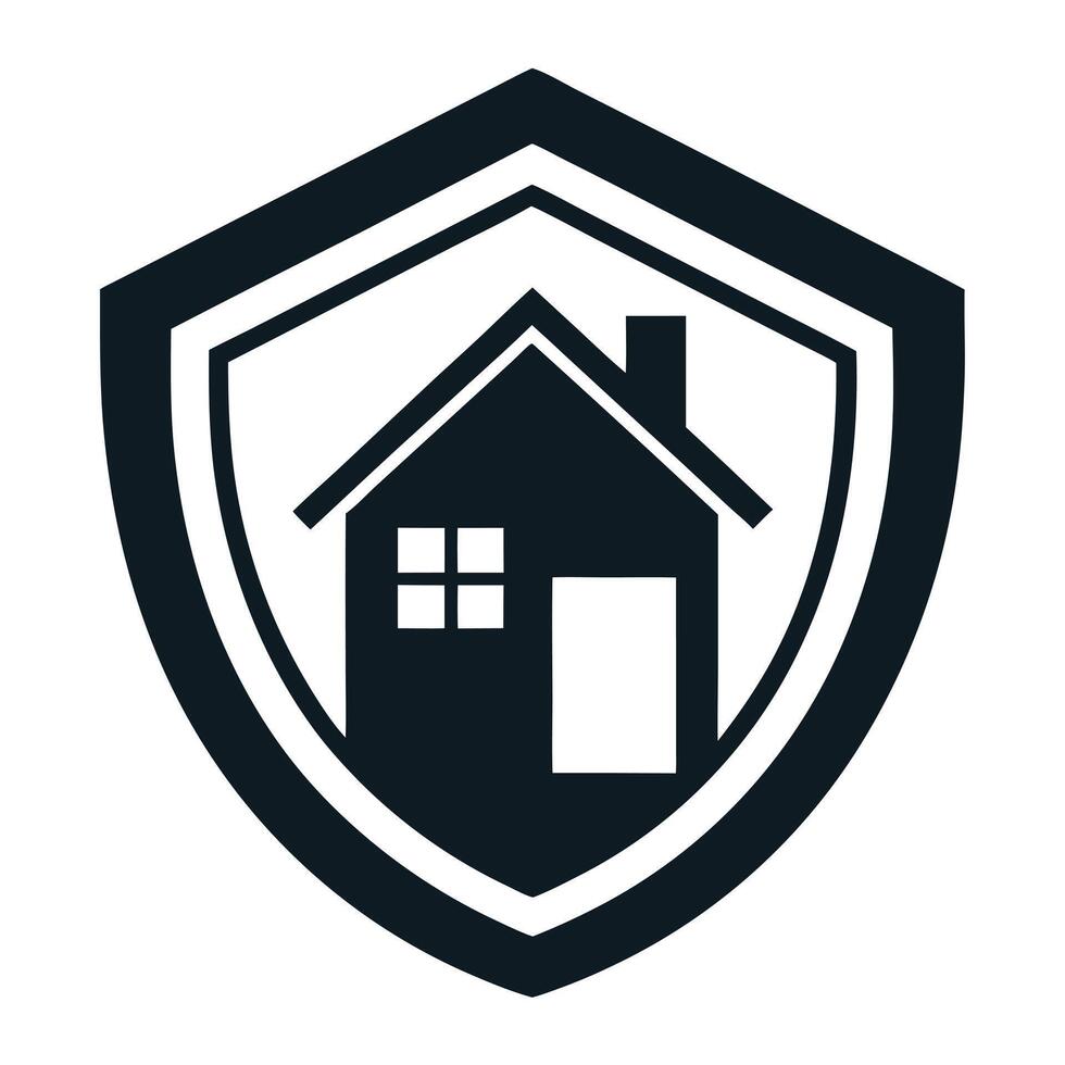 Modern Home Icon with Unique and Creative Shield Design vector