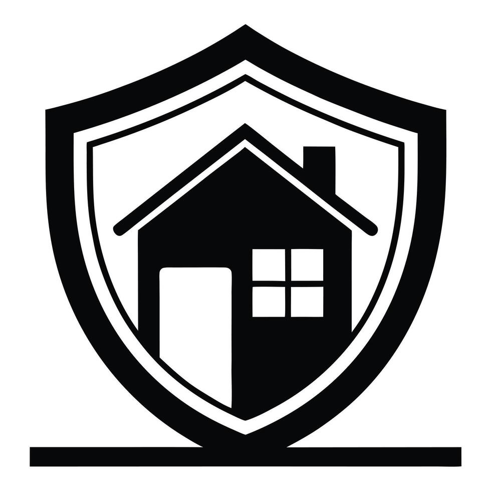 Abstract Home Icon with Modern and Innovative Shield Design vector