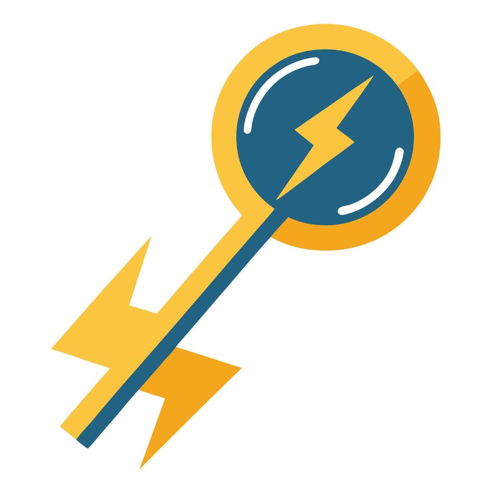 Abstract Key Icon with Modern and Innovative Lightning Bolt Design vector