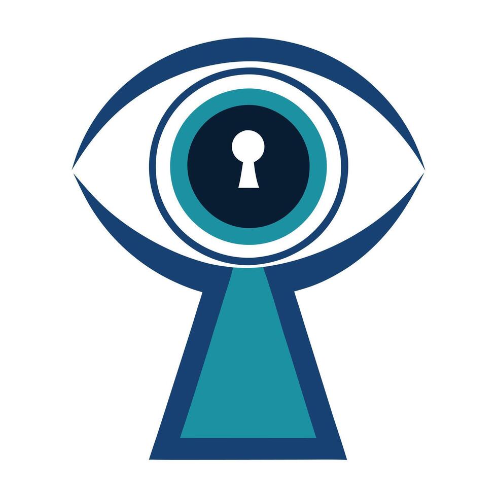 Abstract Keyhole Icon with Modern and Innovative Eye Design vector