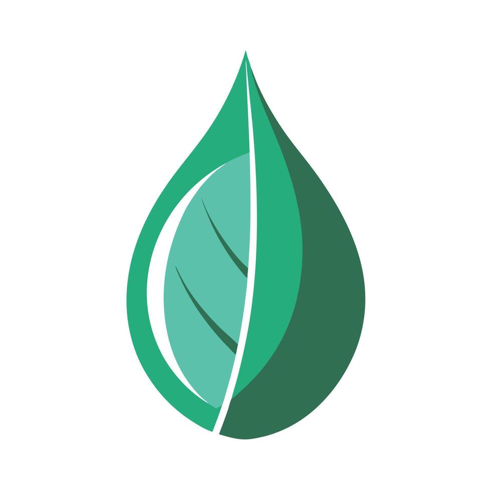 Abstract Leaf Icon with Modern and Innovative Water Drop Design vector