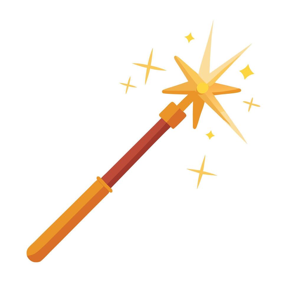 Modern Magic Wand Icon with Unique and Creative Sparkle Design vector