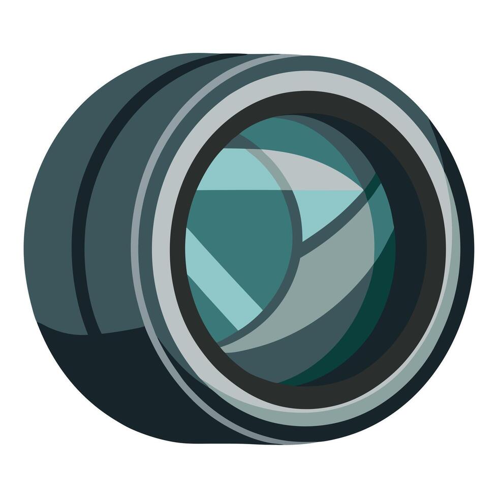 Stylized Camera Lens Icon with Modern Design Elements vector