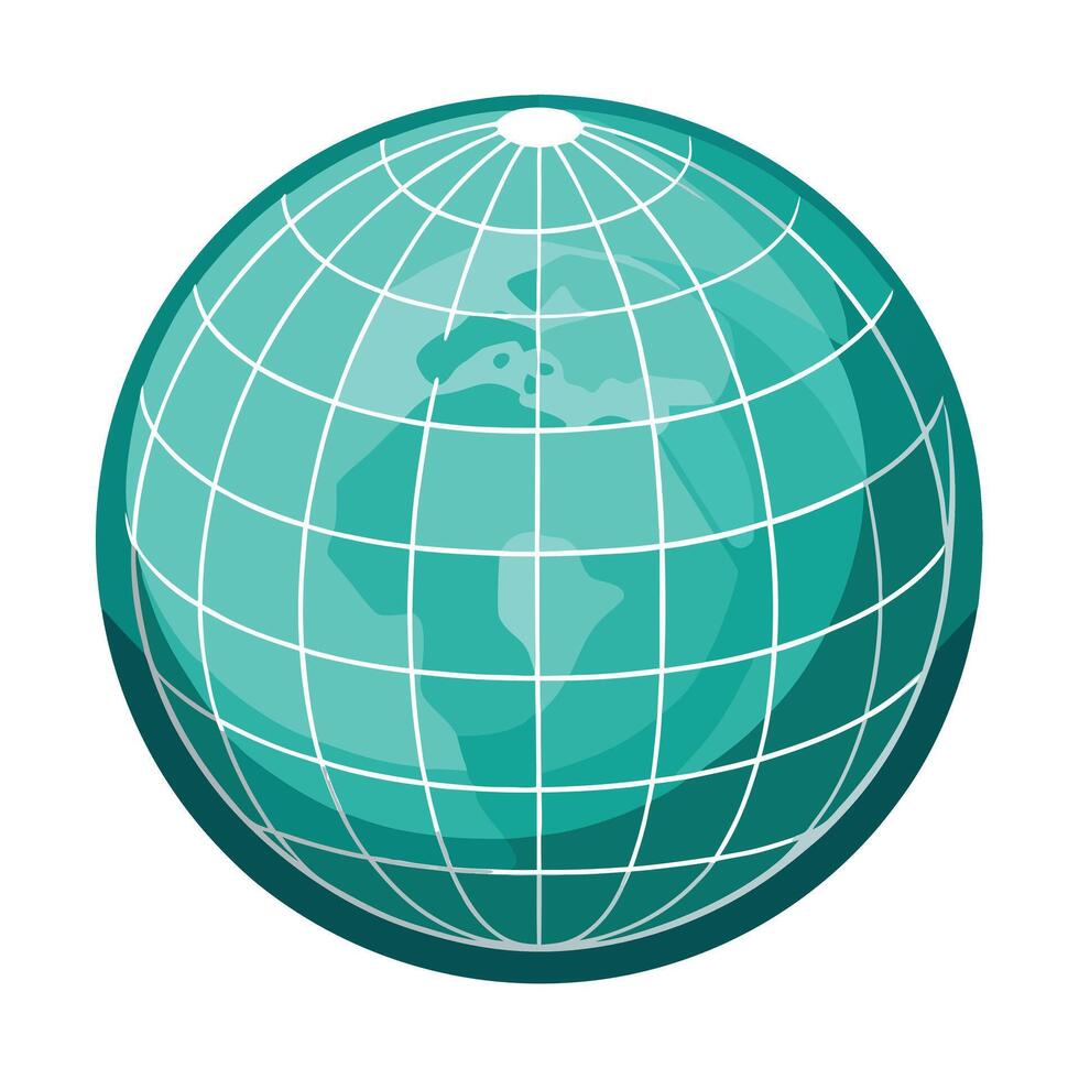 Sleek and Modern Globe Icon with Futuristic Digital Grid Design vector