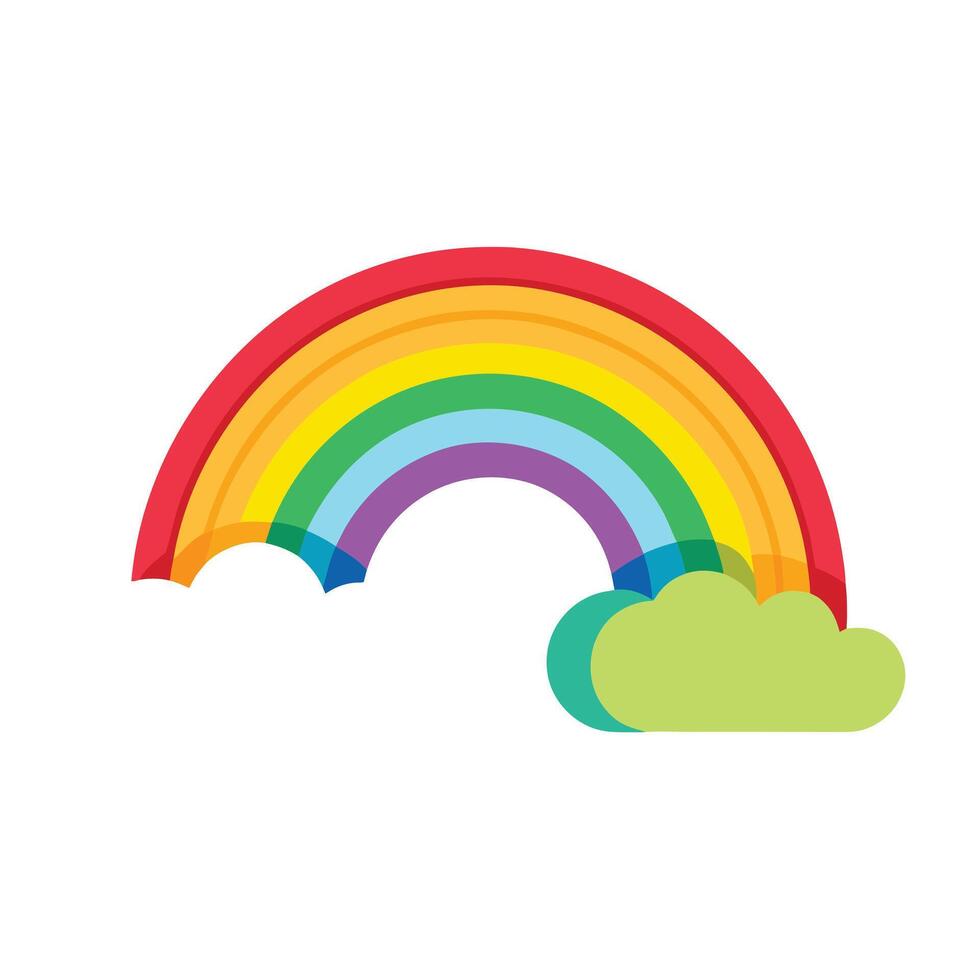 Modern Rainbow Icon with Unique and Creative Cloud Design vector
