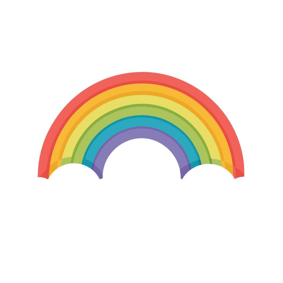 Minimalist Rainbow Icon with Cloud and Modern Design Elements vector