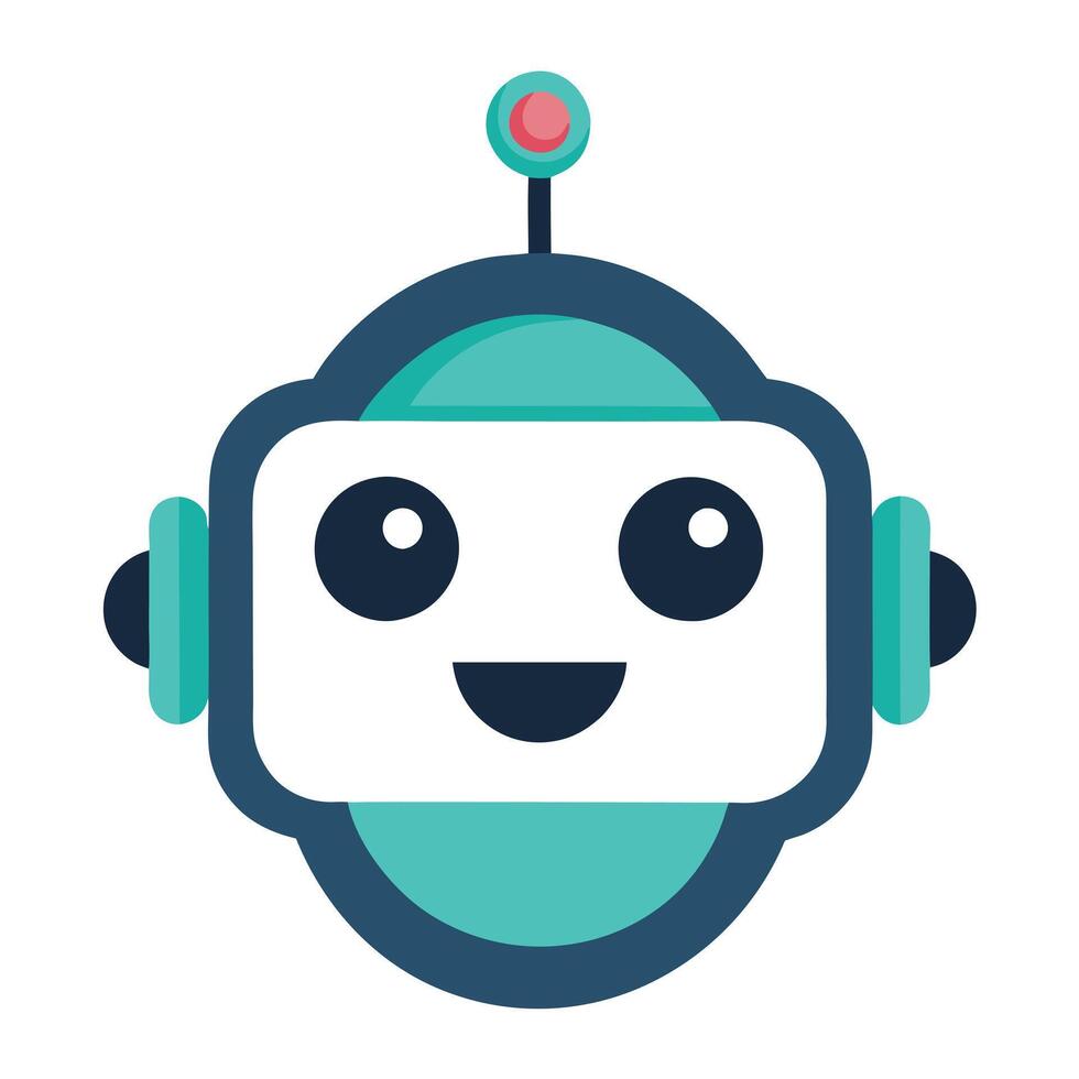 Sleek and Modern Robot Face Icon with Futuristic Design vector