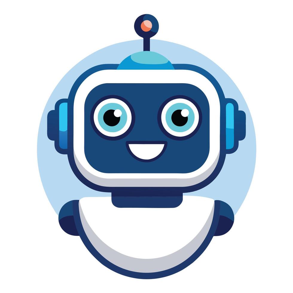 Minimalist Robot Face Icon with Modern Design Elements vector
