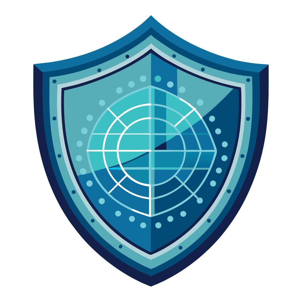 Modern Shield Icon with Unique and Creative Data Grid Design vector