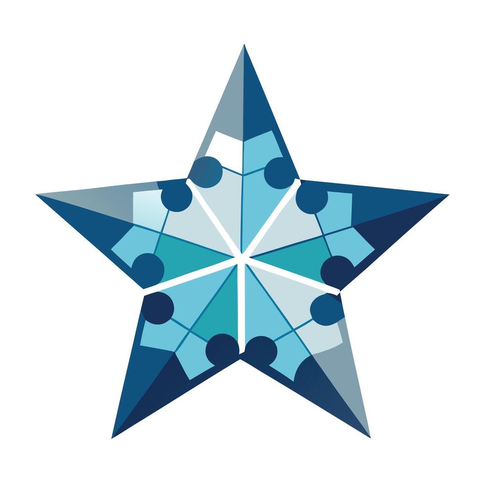Sleek and Modern Star Icon with Futuristic Puzzle Piece Design vector