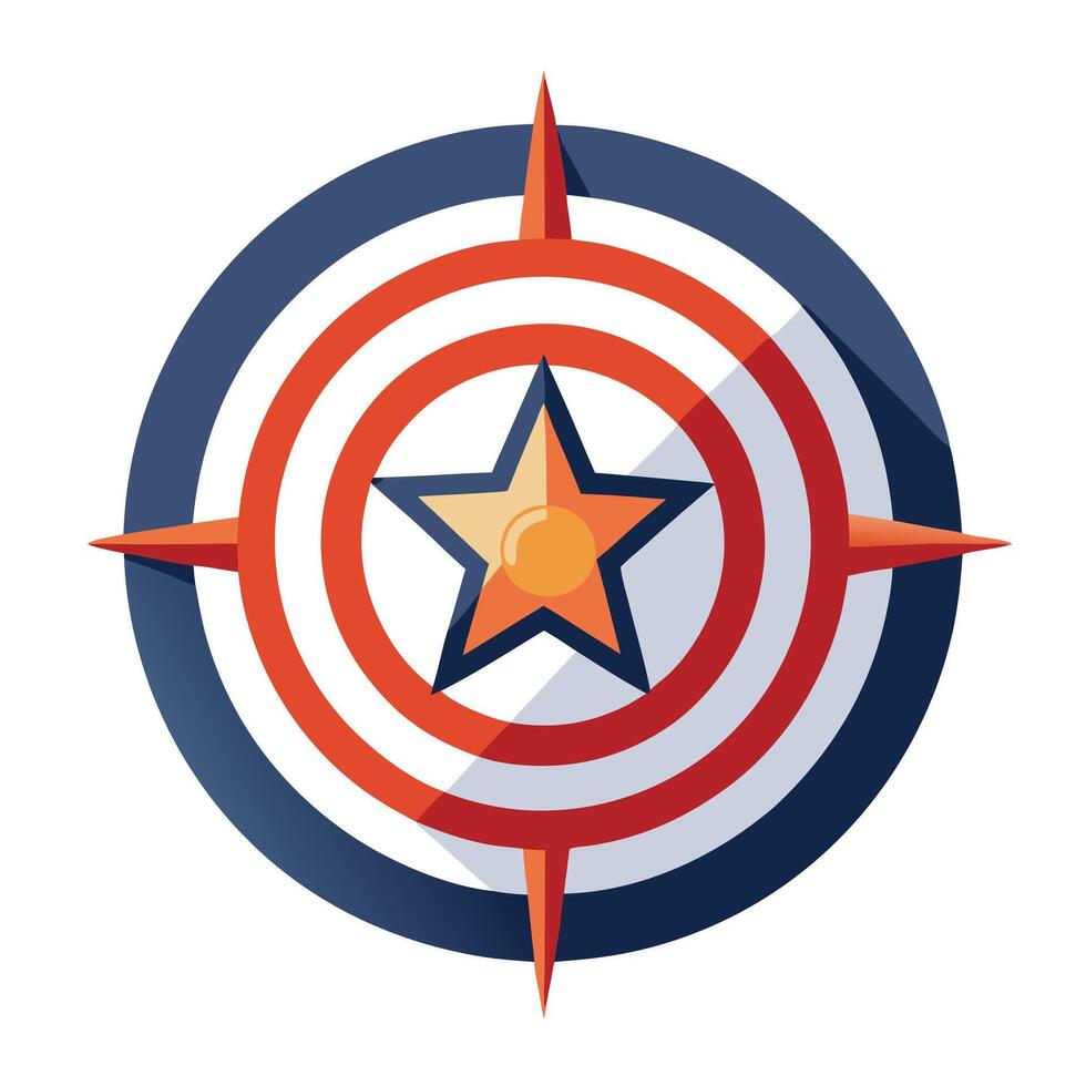 Abstract Star Icon with Modern and Innovative Target Design vector