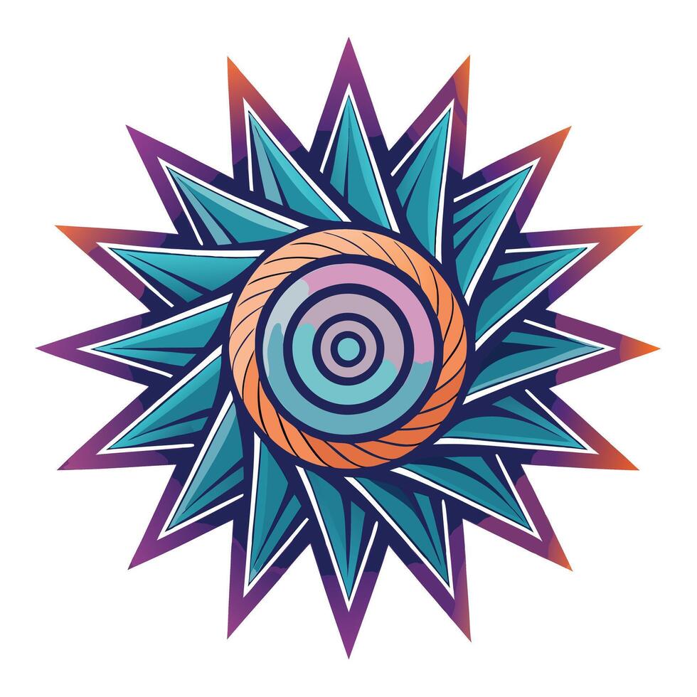 Abstract Starburst Icon with Modern and Innovative Spiral Design vector
