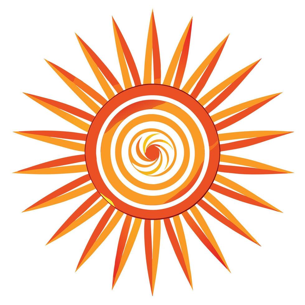Modern Starburst Icon with Unique and Creative Spiral Design vector