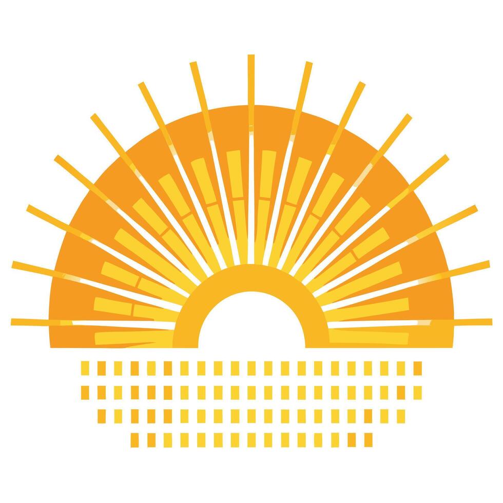 Modern Sunrise Icon with Unique and Creative Binary Code Design vector