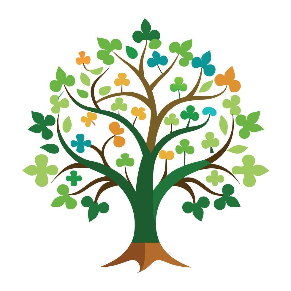 Abstract Tree Icon with Modern and Innovative Puzzle Root Design vector