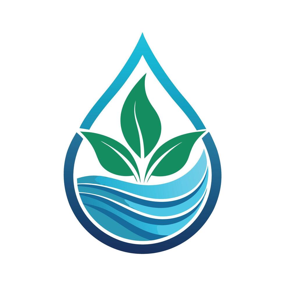Sleek and Modern Water Drop Icon with Futuristic Wave Design vector