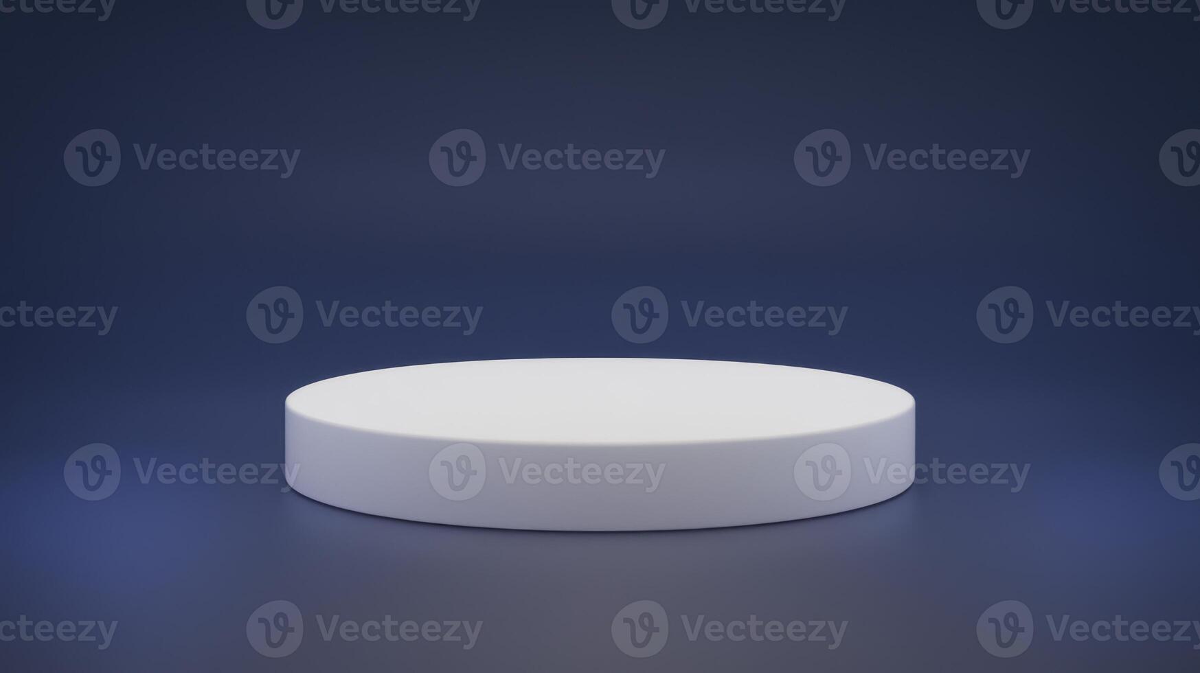 white circular podium on a dark blue gradient background, designed for product display, presentation, or branding showcase. photo