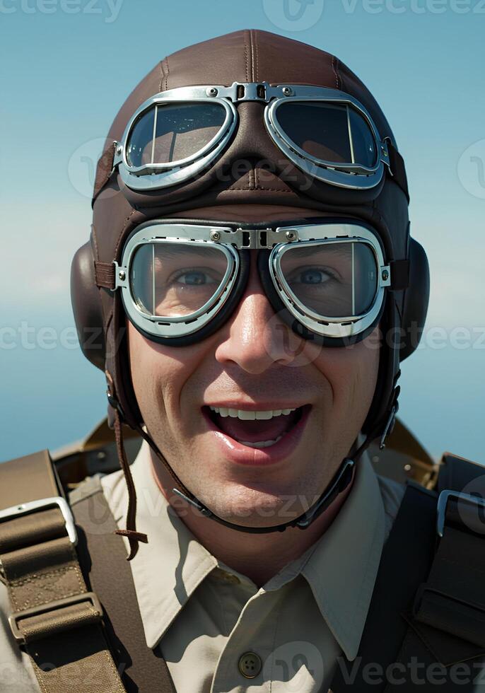 A man wearing a helmet and goggles photo