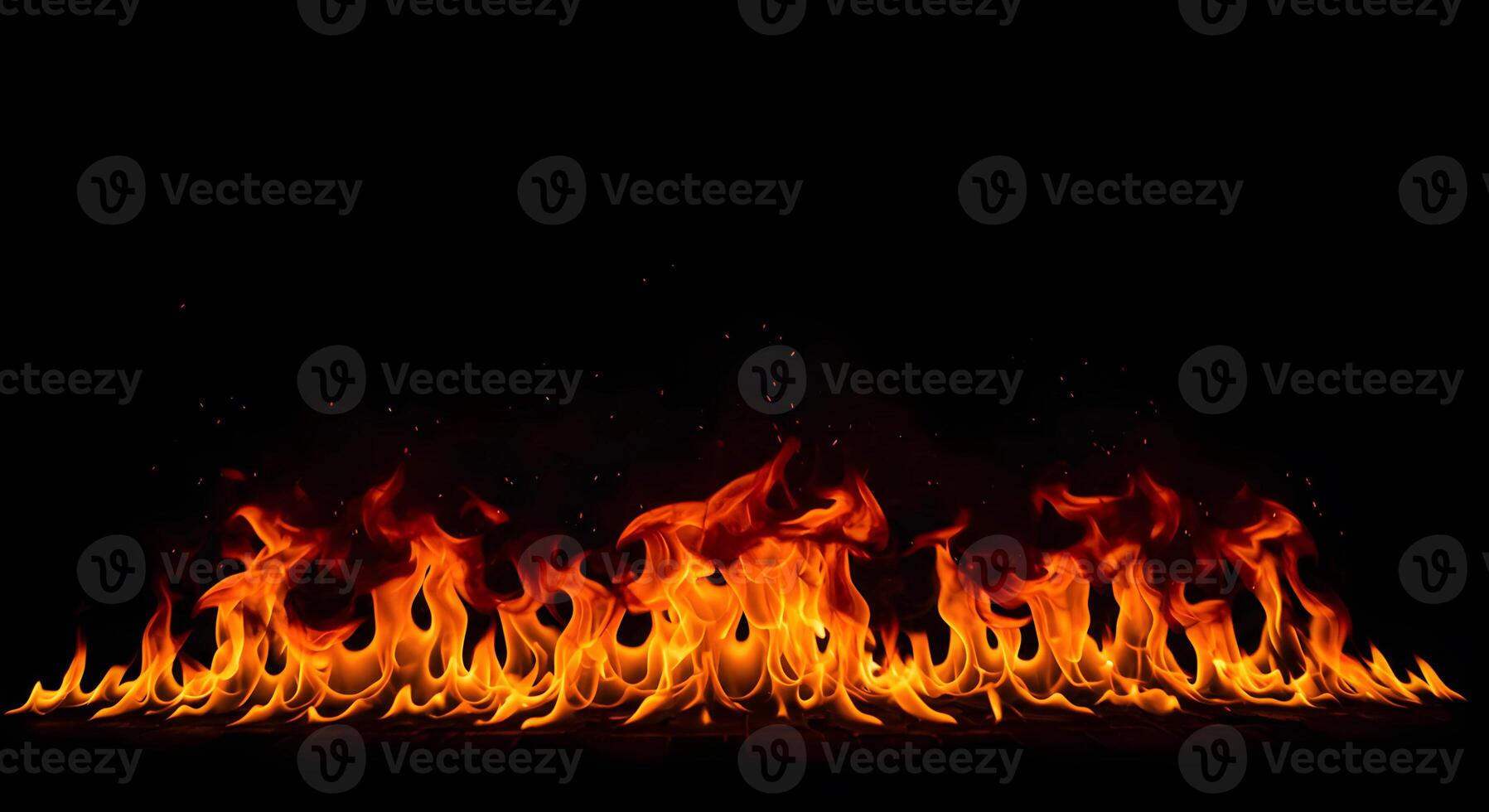 Burning Flames On a Black Background Depicting Power and Heat 2 photo