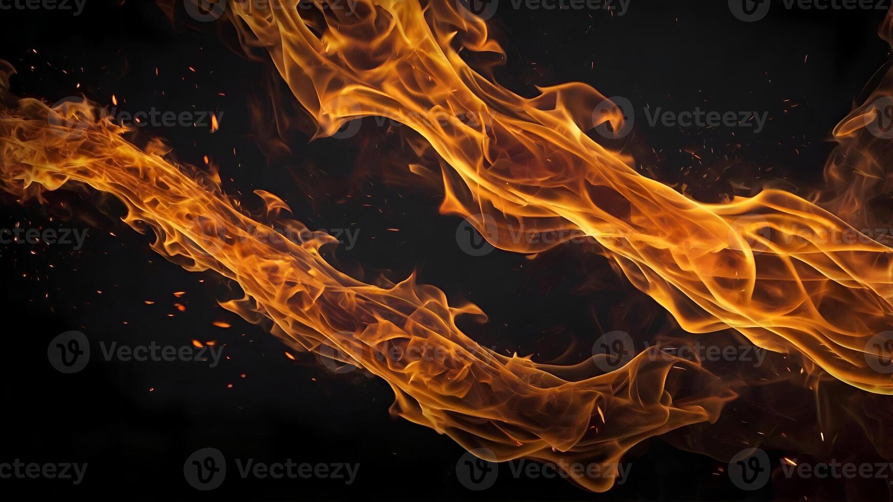 Vivid Flames with Amber Glow Captured in Dynamic Motion on Dark Background 2 photo