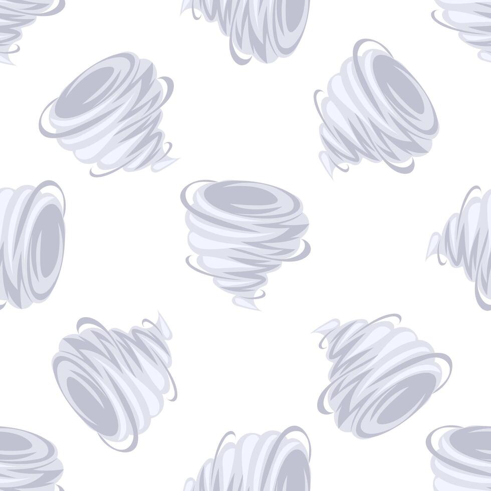 Seamless pattern of swirling tornadoes causing destruction and havoc vector