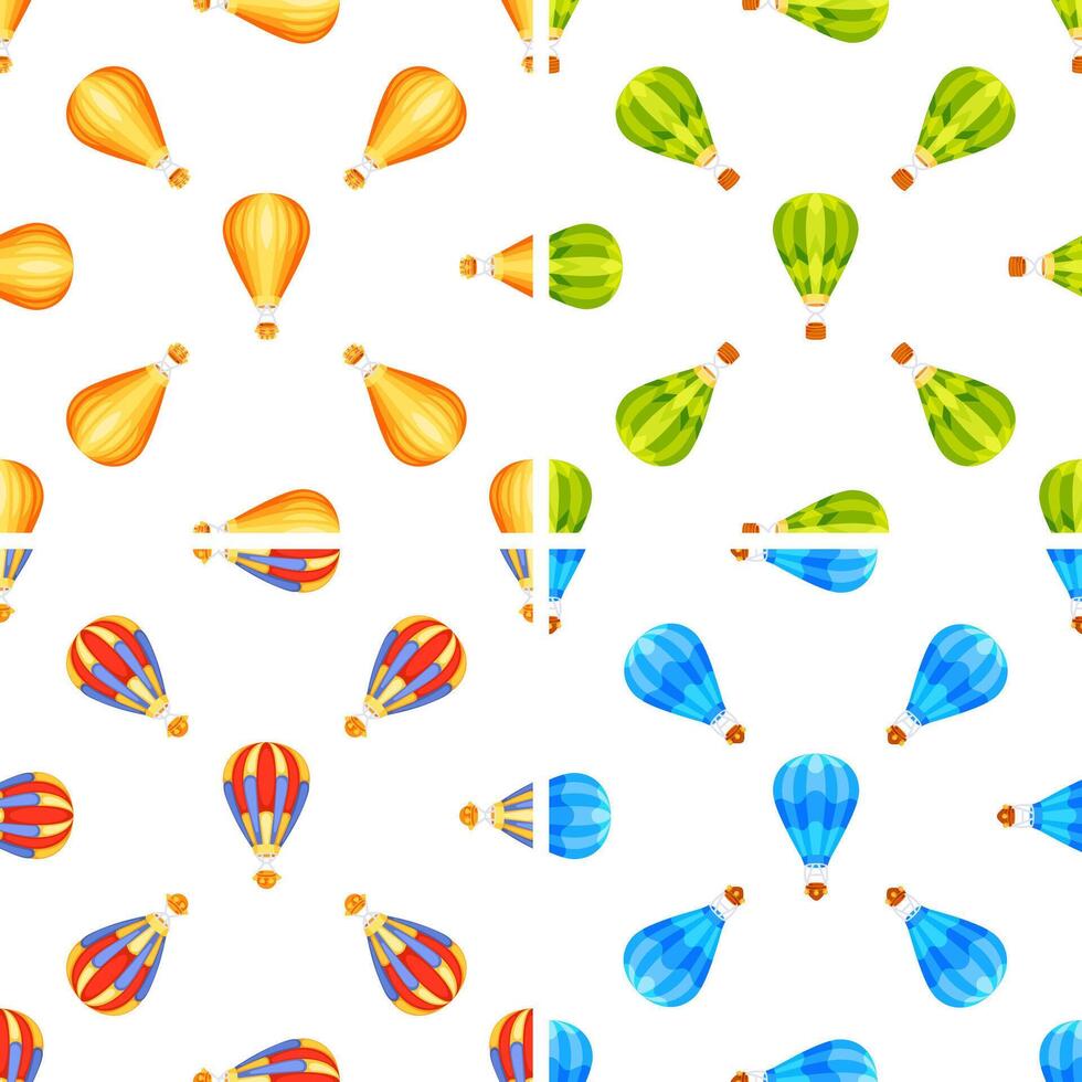 Seamless pattern with colorful hot air balloons flying in different directions vector