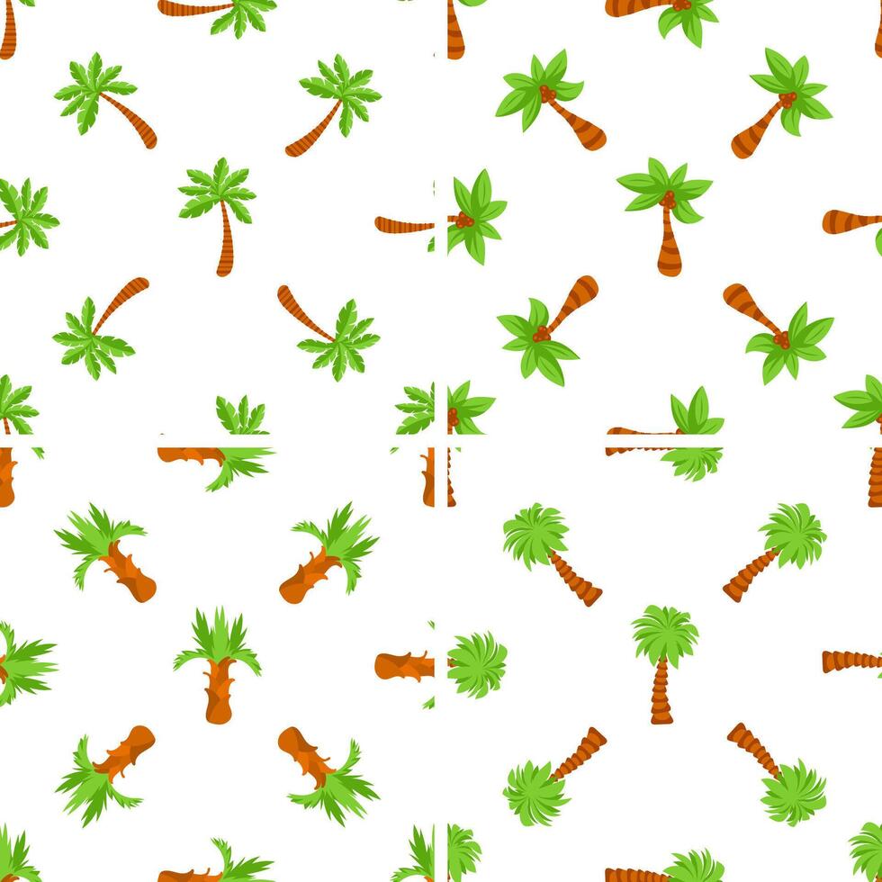 Seamless pattern with cartoon palm trees showing summer vibes vector