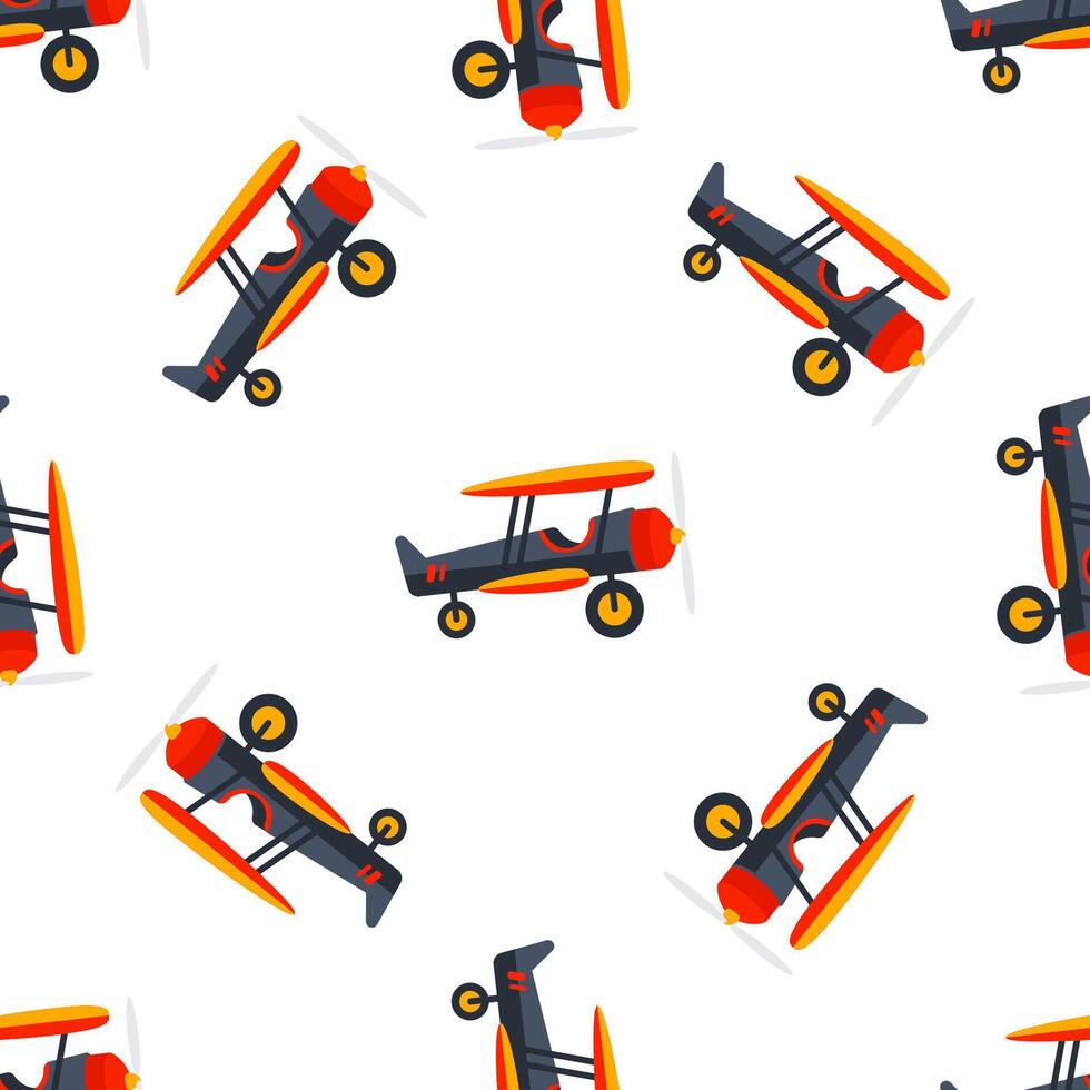 Seamless pattern with retro airplane celebrating aviation history vector