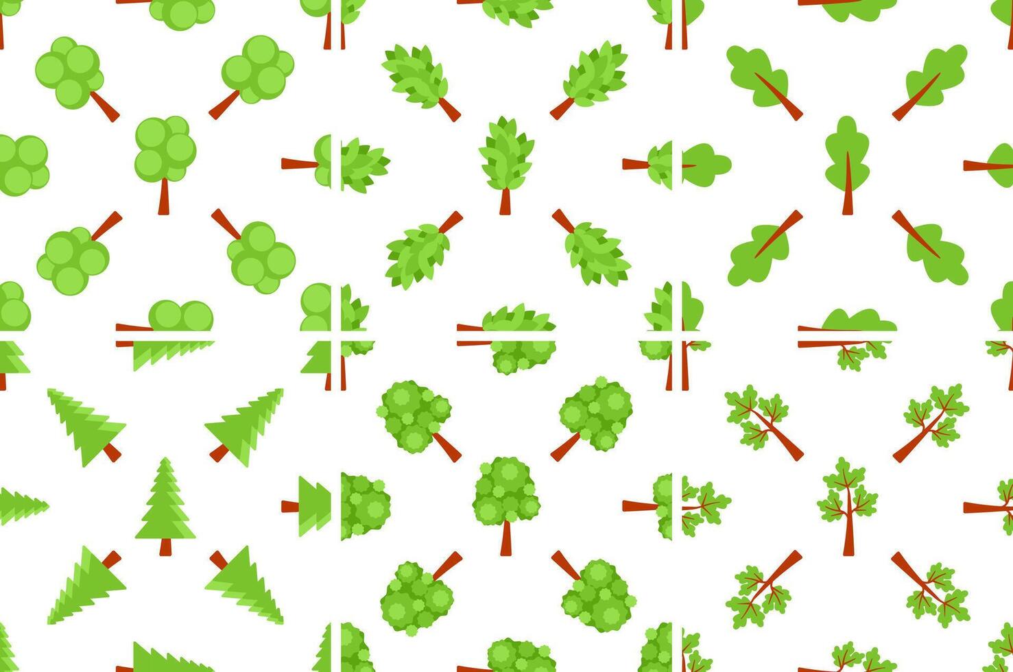 Seamless pattern with stylized green trees is creating a natural and vibrant forest atmosphere vector