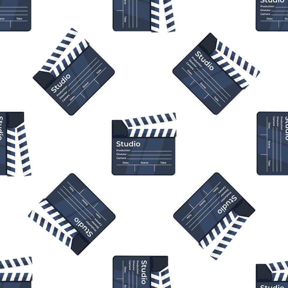 Movie Clapperboard Pattern Symbolizing Film Production and Direction vector