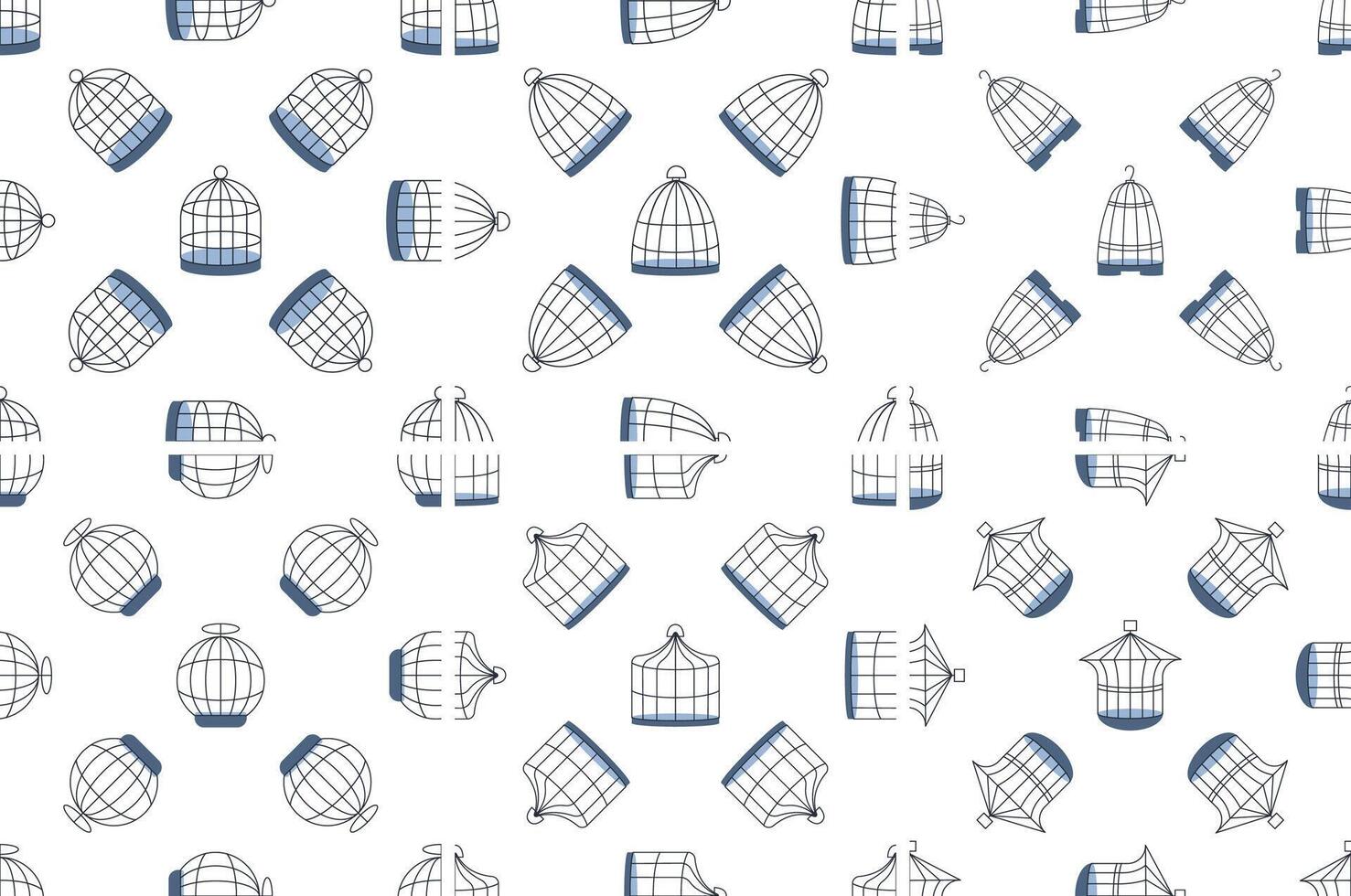 Birdcage seamless pattern showing freedom and captivity concepts vector