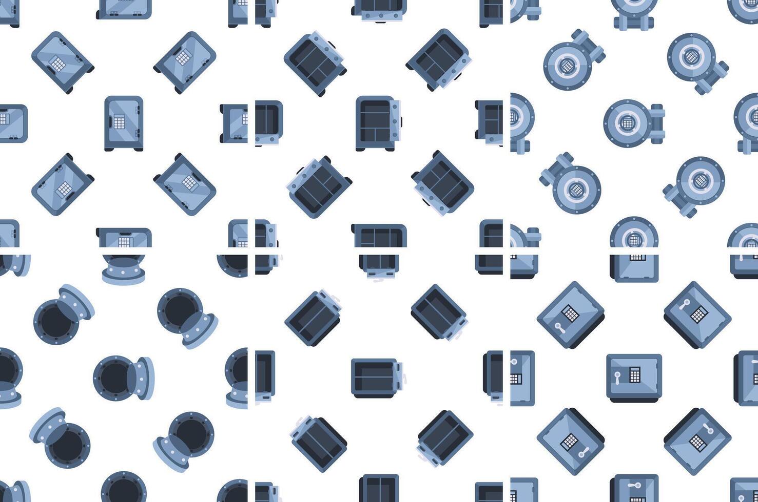Seamless pattern with safes and vault doors showing security and finance concept vector