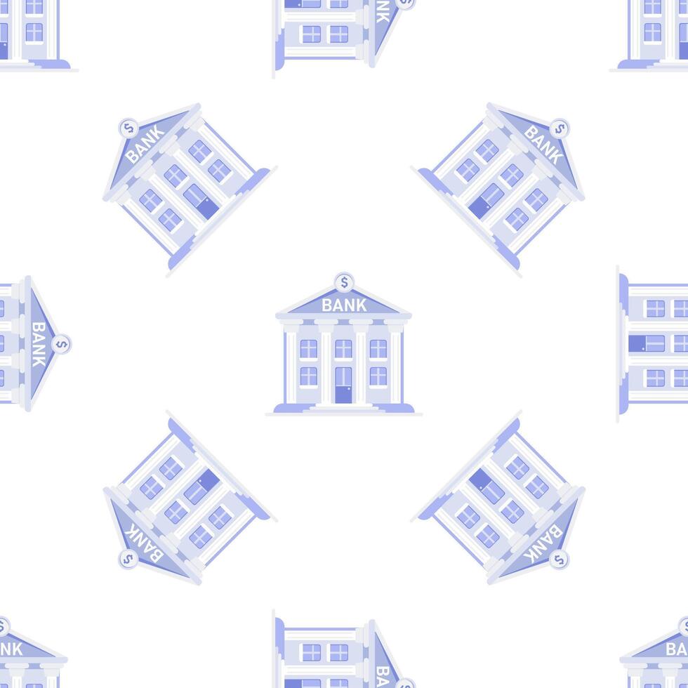 Bank building seamless pattern representing financial institution, investment, and savings vector