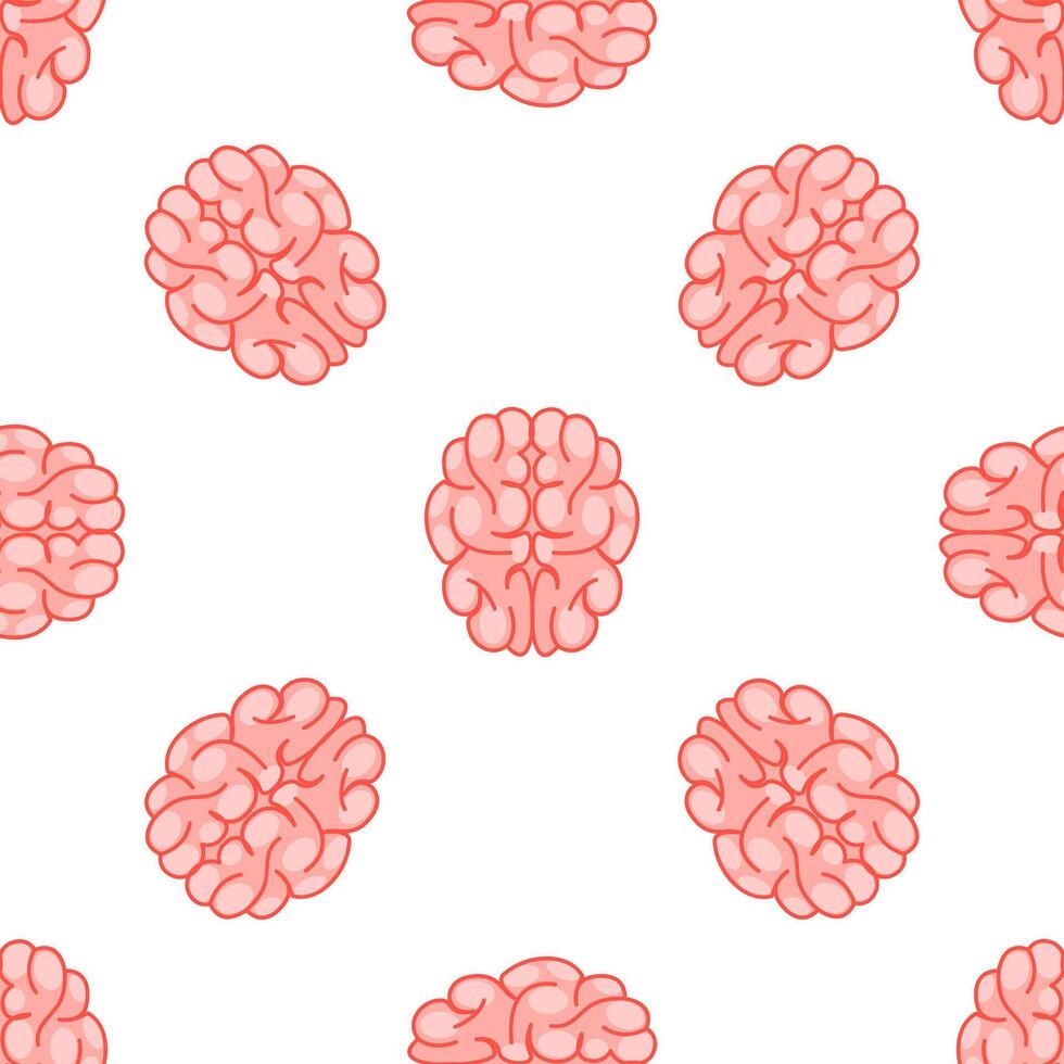 Seamless pattern with brains showing intelligence, creativity and imagination vector