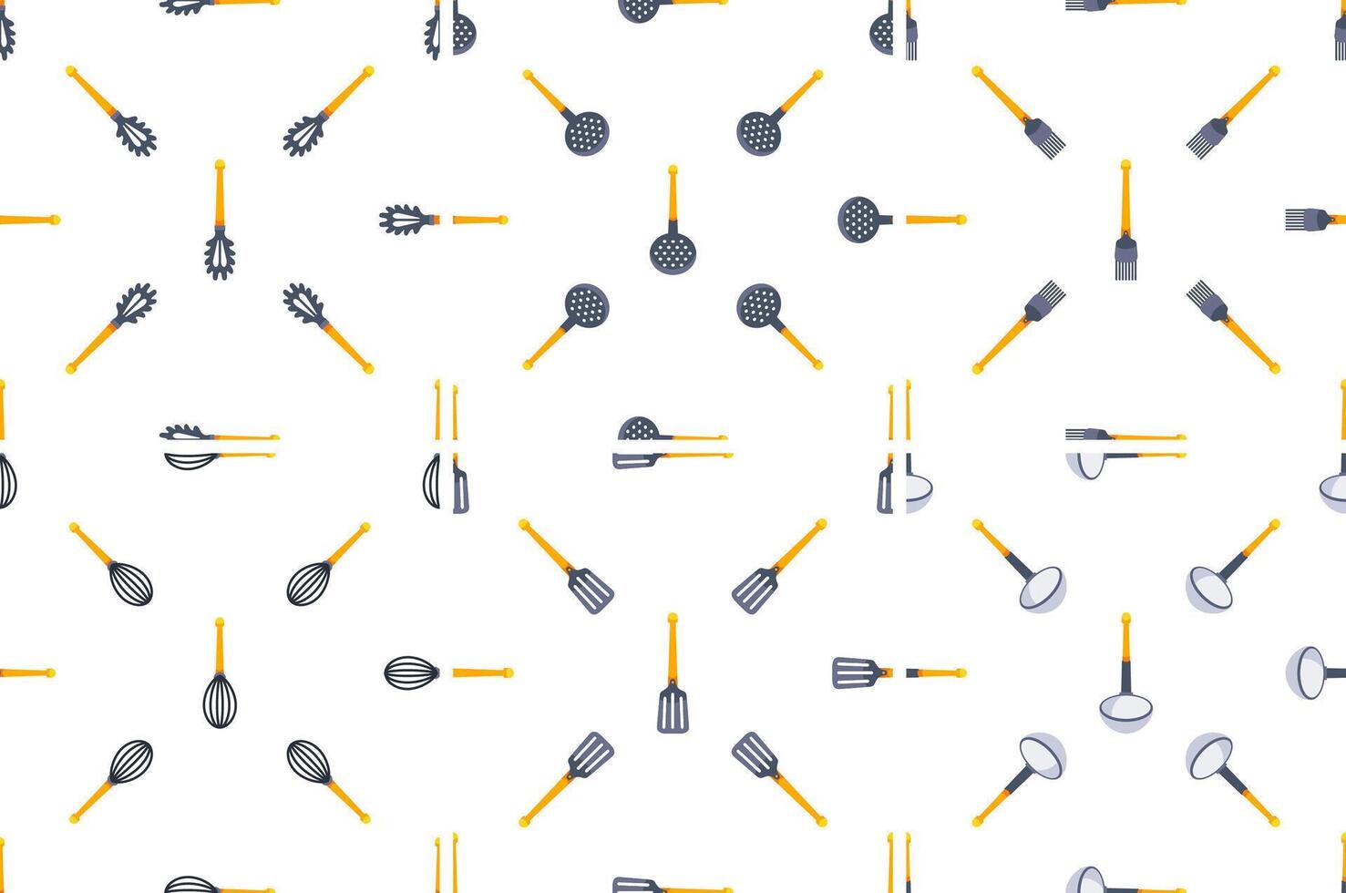 Seamless pattern of kitchen utensils forming a culinary background vector