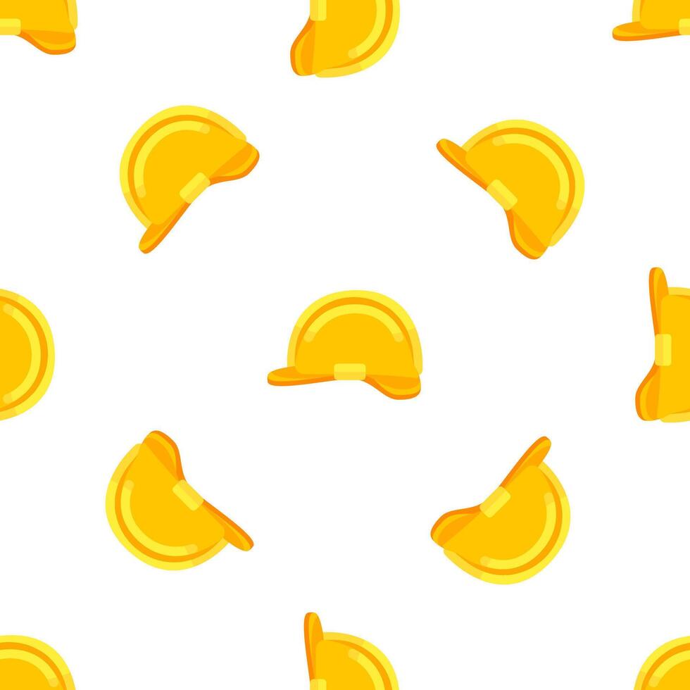 Seamless pattern of yellow safety helmets ensuring workplace safety vector